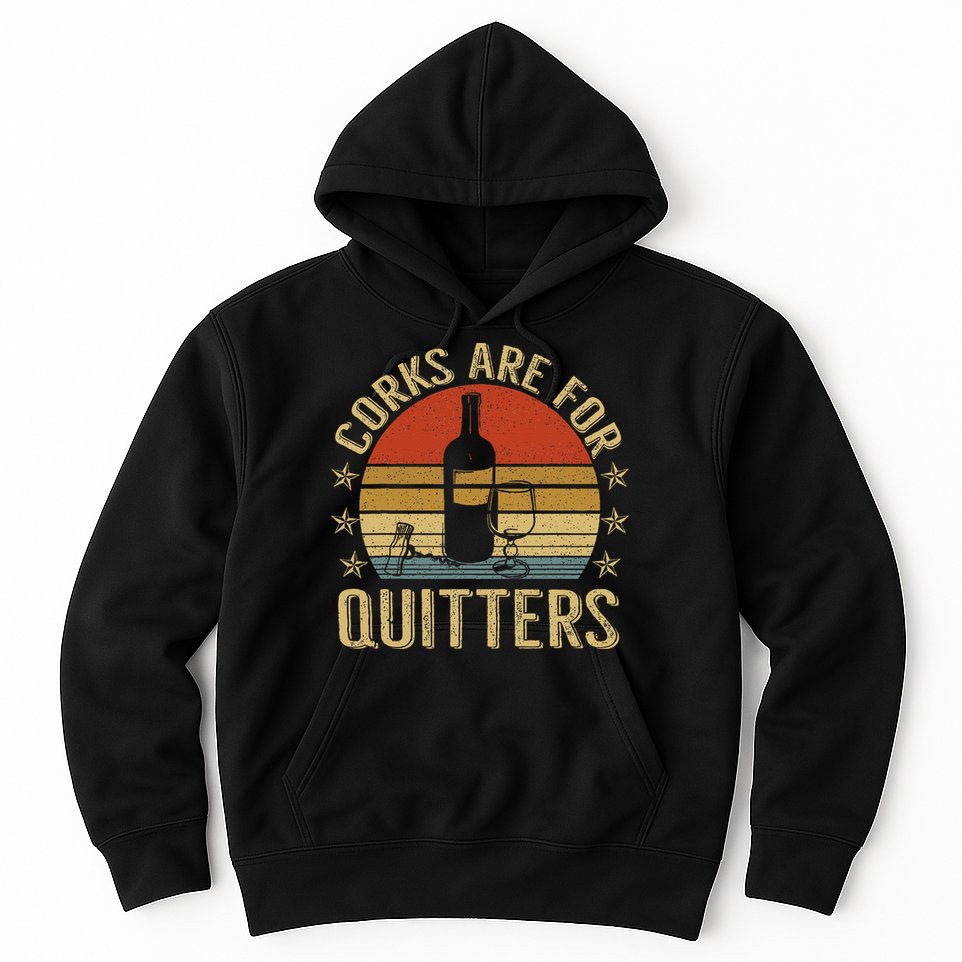 Corks Are For Quitters Wine Liquor Lover Funny Drinking Team Hoodie