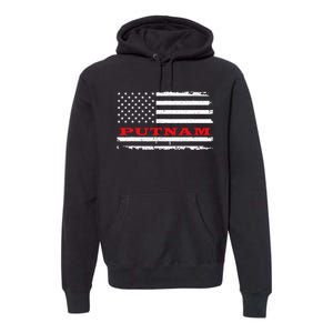 Connecticut American Flag Putnam Usa Patriotic Souvenir Premium Hoodie