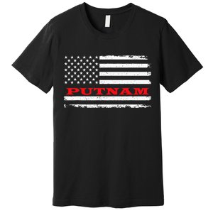 Connecticut American Flag Putnam Usa Patriotic Souvenir Premium T-Shirt