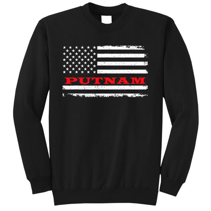 Connecticut American Flag Putnam Usa Patriotic Souvenir Tall Sweatshirt