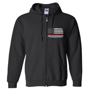 Connecticut American Flag Putnam Usa Patriotic Souvenir Full Zip Hoodie