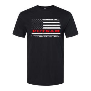 Connecticut American Flag Putnam Usa Patriotic Souvenir Softstyle CVC T-Shirt