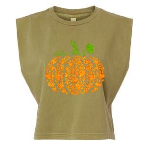 Cute Autumn Fall Pumpkin Dog Cat Paw Print Halloween Gift Garment-Dyed Women's Muscle Tee