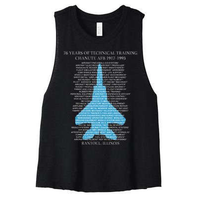 Chanute Afb F15 Eagletshirt Rantoul Illinois Women's Racerback Cropped Tank