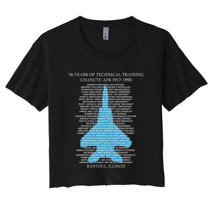 Chanute Afb F15 Eagletshirt Rantoul Illinois Women's Crop Top Tee
