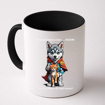 Cute Adorable Funny Gift Superhero Husky Puppy Cartoon Humor Mug