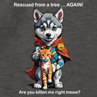 Cute Adorable Funny Gift Superhero Husky Puppy Cartoon Humor Vector Backpack