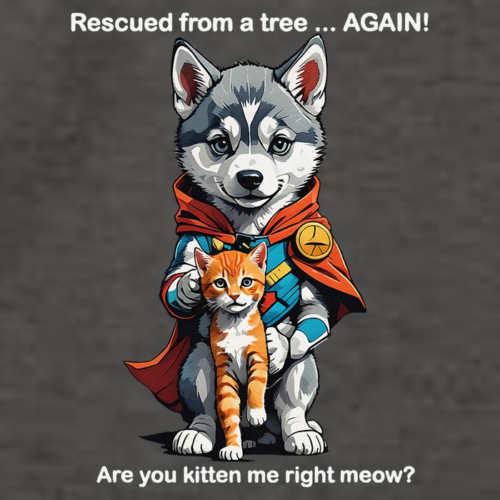 Cute Adorable Funny Gift Superhero Husky Puppy Cartoon Humor Vector Backpack