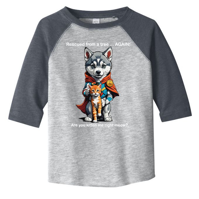 Cute Adorable Funny Gift Superhero Husky Puppy Cartoon Humor Toddler Fine Jersey T-Shirt
