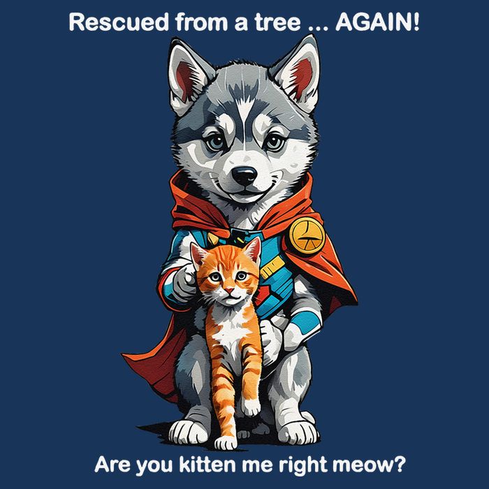 Cute Adorable Funny Gift Superhero Husky Puppy Cartoon Humor Zip Tote Bag