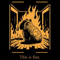 Capybara Amidst Flames This Is Fine Meme Art Impact Tech Backpack