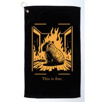 Capybara Amidst Flames This Is Fine Meme Art Golf Towel