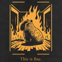 Capybara Amidst Flames This Is Fine Meme Art Golf Towel