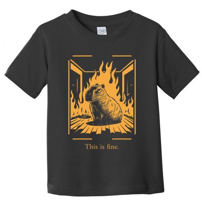 Capybara Amidst Flames This Is Fine Meme Art Toddler T-Shirt
