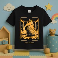 Capybara Amidst Flames This Is Fine Meme Art Toddler T-Shirt