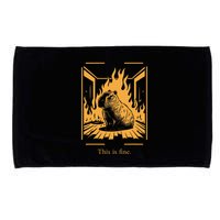 Capybara Amidst Flames This Is Fine Meme Art Microfiber Hand Towel