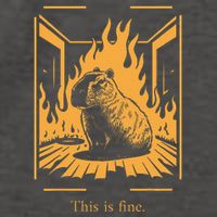 Capybara Amidst Flames This Is Fine Meme Art Vector Backpack