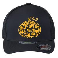 Cute Autumn Fall Leaves Pattern Pumpkin Flexfit Unipanel Trucker Cap
