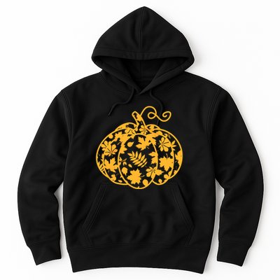 Cute Autumn Fall Leaves Pattern Pumpkin Hoodie