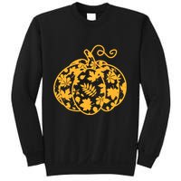 Cute Autumn Fall Leaves Pattern Pumpkin Sweatshirt