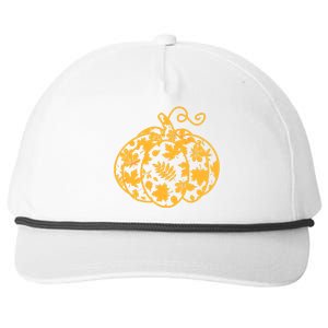 Cute Autumn Fall Leaves Pattern Pumpkin Snapback Five-Panel Rope Hat