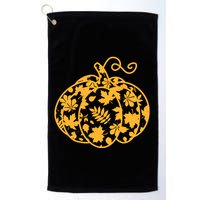 Cute Autumn Fall Leaves Pattern Pumpkin Golf Towel