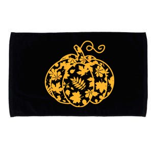 Cute Autumn Fall Leaves Pattern Pumpkin Microfiber Hand Towel