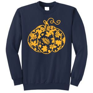 Cute Autumn Fall Leaves Pattern Pumpkin Sweatshirt