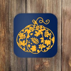 Cute Autumn Fall Leaves Pattern Pumpkin Coaster