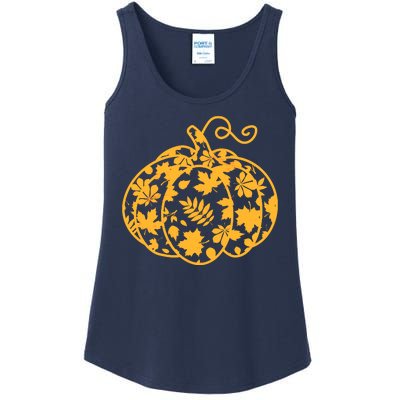 Cute Autumn Fall Leaves Pattern Pumpkin Ladies Essential Tank