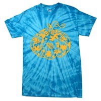 Cute Autumn Fall Leaves Pattern Pumpkin Tie-Dye T-Shirt