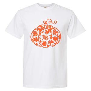 Cute Autumn Fall Leaves Pattern Pumpkin Garment-Dyed Heavyweight T-Shirt