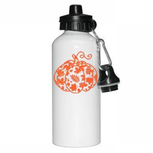 Cute Autumn Fall Leaves Pattern Pumpkin Aluminum Water Bottle