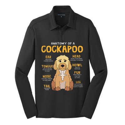 Cockapoo Anatomy Funny Dog Mom Dad Cute Gift Silk Touch Performance Long Sleeve Polo