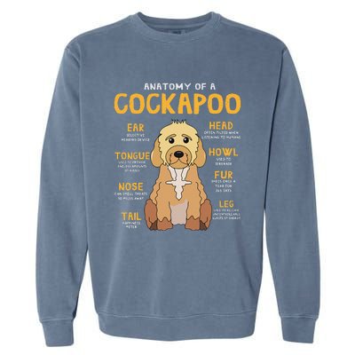 Cockapoo Anatomy Funny Dog Mom Dad Cute Gift Garment-Dyed Sweatshirt