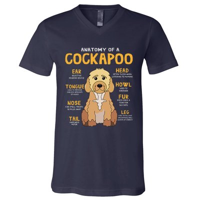 Cockapoo Anatomy Funny Dog Mom Dad Cute Gift V-Neck T-Shirt