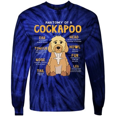 Cockapoo Anatomy Funny Dog Mom Dad Cute Gift Tie-Dye Long Sleeve Shirt