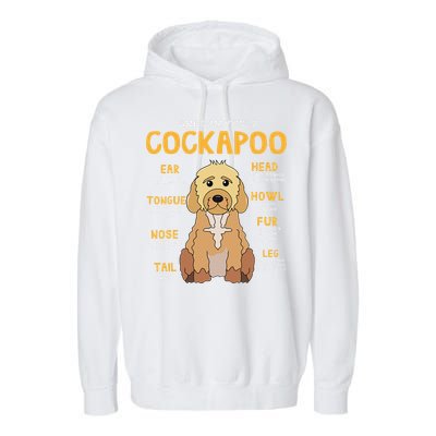 Cockapoo Anatomy Funny Dog Mom Dad Cute Gift Garment-Dyed Fleece Hoodie