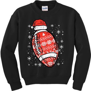 Christmas American Football Santa Xmas Sports Kids Kids Sweatshirt