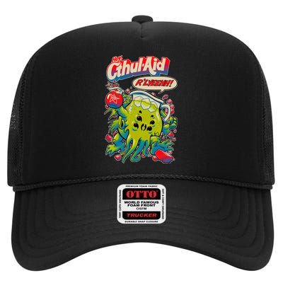 Cthul Aid Funny Cthulhu Anime High Crown Mesh Back Trucker Hat