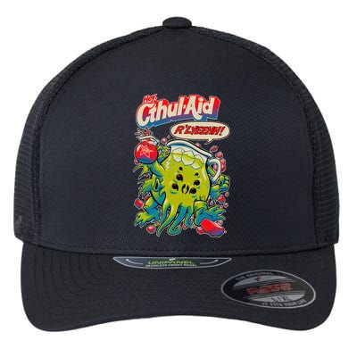 Cthul Aid Funny Cthulhu Anime Flexfit Unipanel Trucker Cap