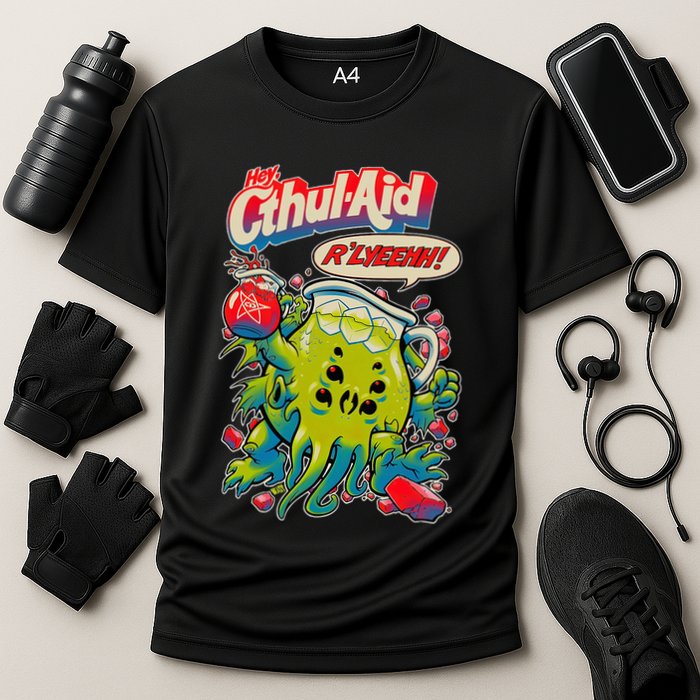 Cthul Aid Funny Cthulhu Anime Cooling Performance Crew T-Shirt