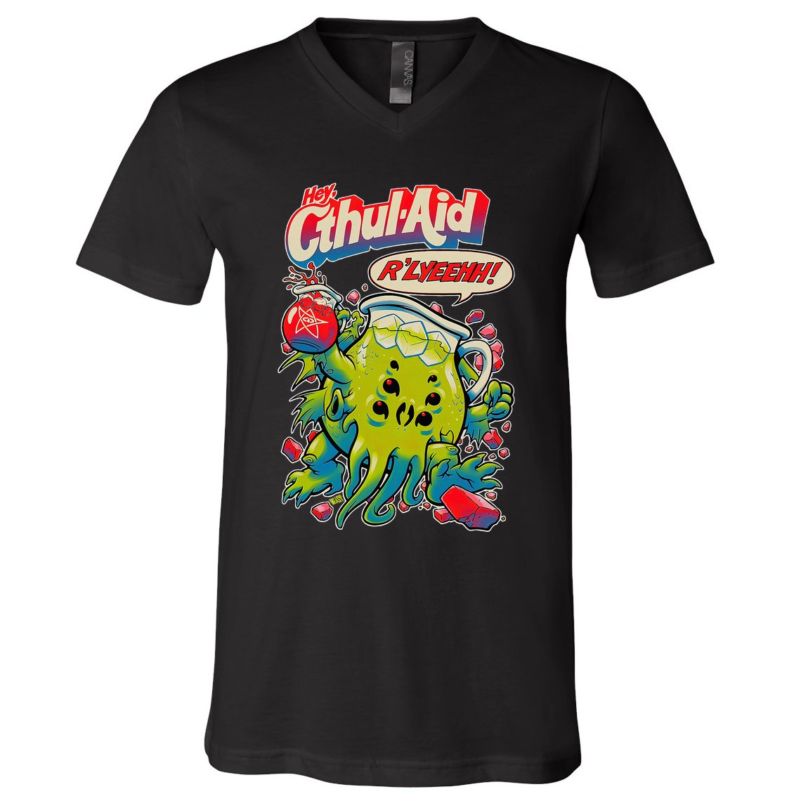 Cthul Aid Funny Cthulhu Anime V-Neck T-Shirt