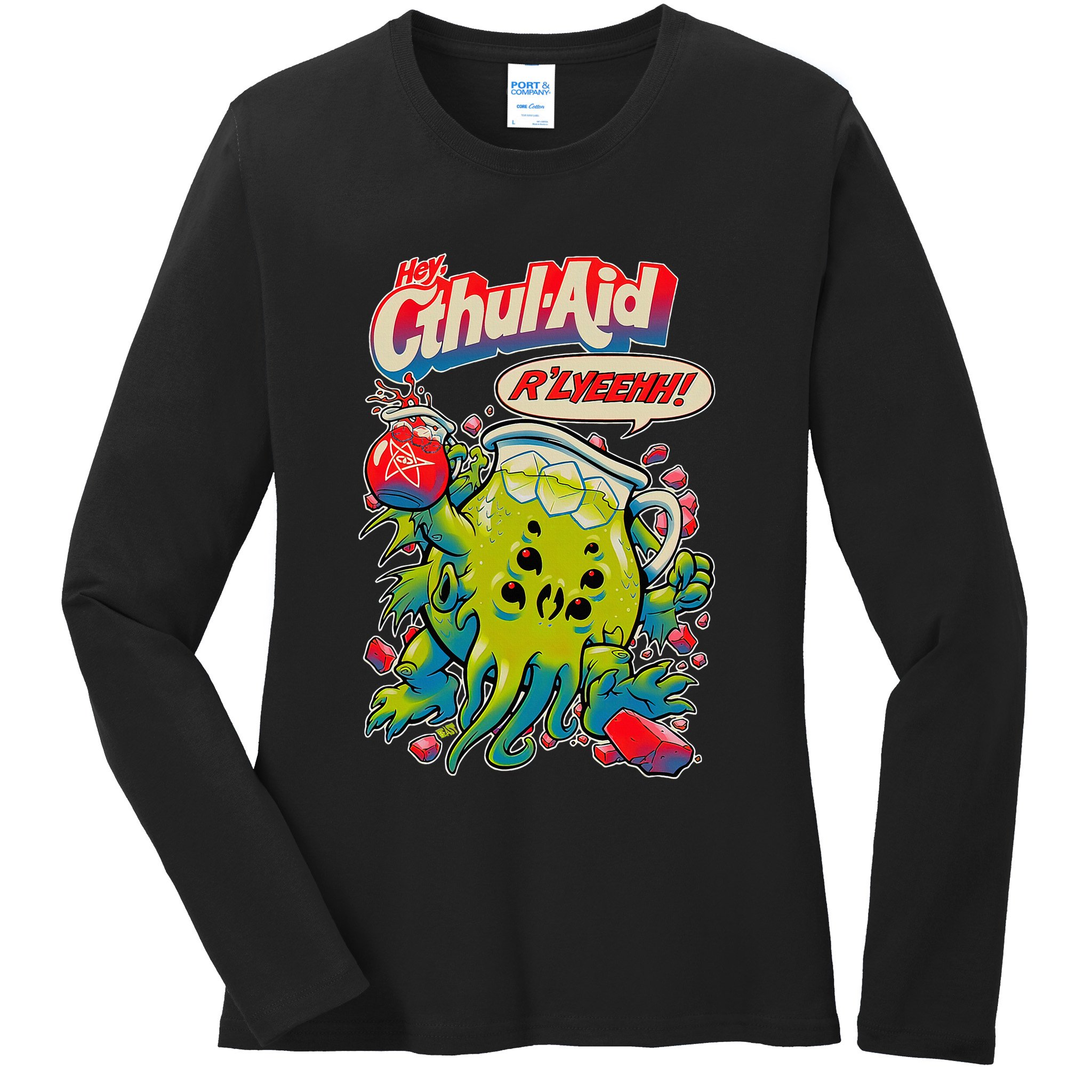 Cthul Aid Funny Cthulhu Anime Ladies Long Sleeve Shirt