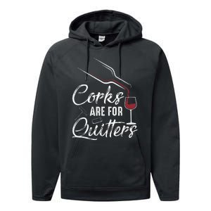 Corks Are For Quitters Funny Wine Drinking Team Festival Performance Fleece Hoodie