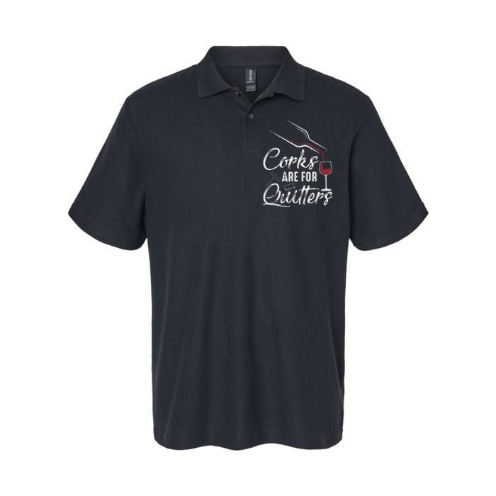 Corks Are For Quitters Funny Wine Drinking Team Festival Softstyle Adult Sport Polo