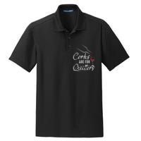 Corks Are For Quitters Funny Wine Drinking Team Festival Dry Zone Grid Polo