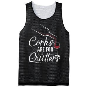 Corks Are For Quitters Funny Wine Drinking Team Festival Mesh Reversible Basketball Jersey Tank