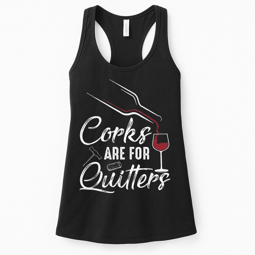 Corks Are For Quitters Funny Wine Drinking Team Festival Womens Tank Top