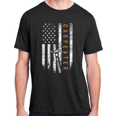 Carpenter American Flag Design Woodworking Carpentry Adult ChromaSoft Performance T-Shirt